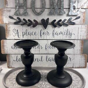 Threshold Aluminum - Metal Candle Holders Black Matte 2pcs Set